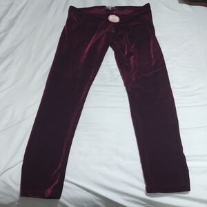 SO Velvet Leggings in Deep Burgundy